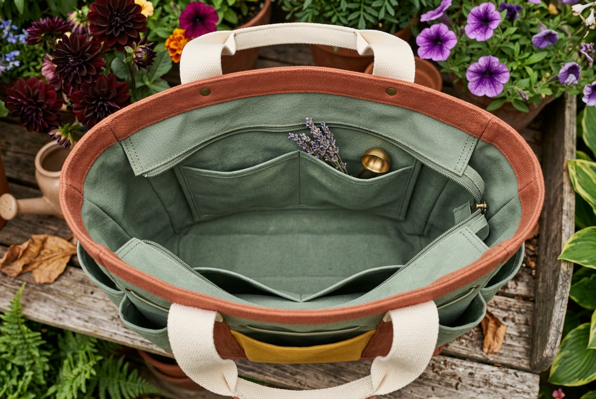 Potting Day Colorblock Garden Tool Organizer Tote