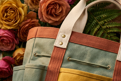 Potting Day Colorblock Garden Tool Organizer Tote