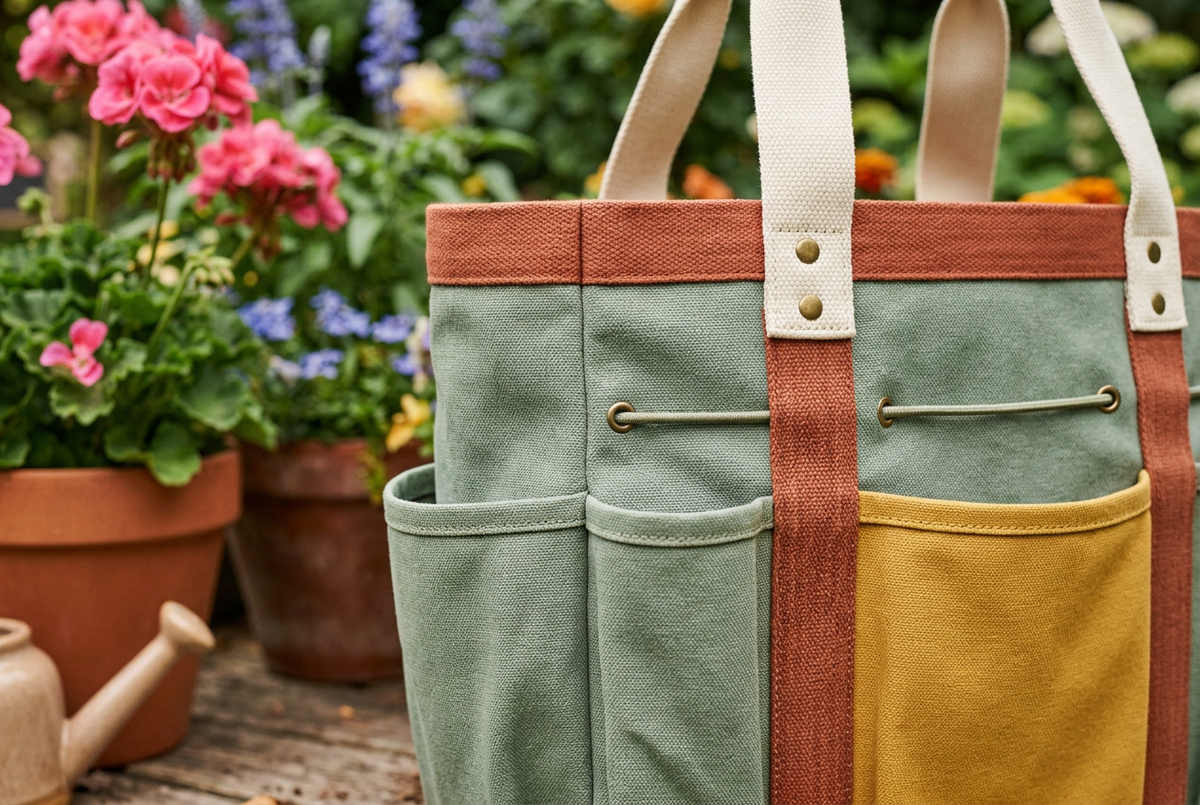 Potting Day Colorblock Garden Tool Organizer Tote