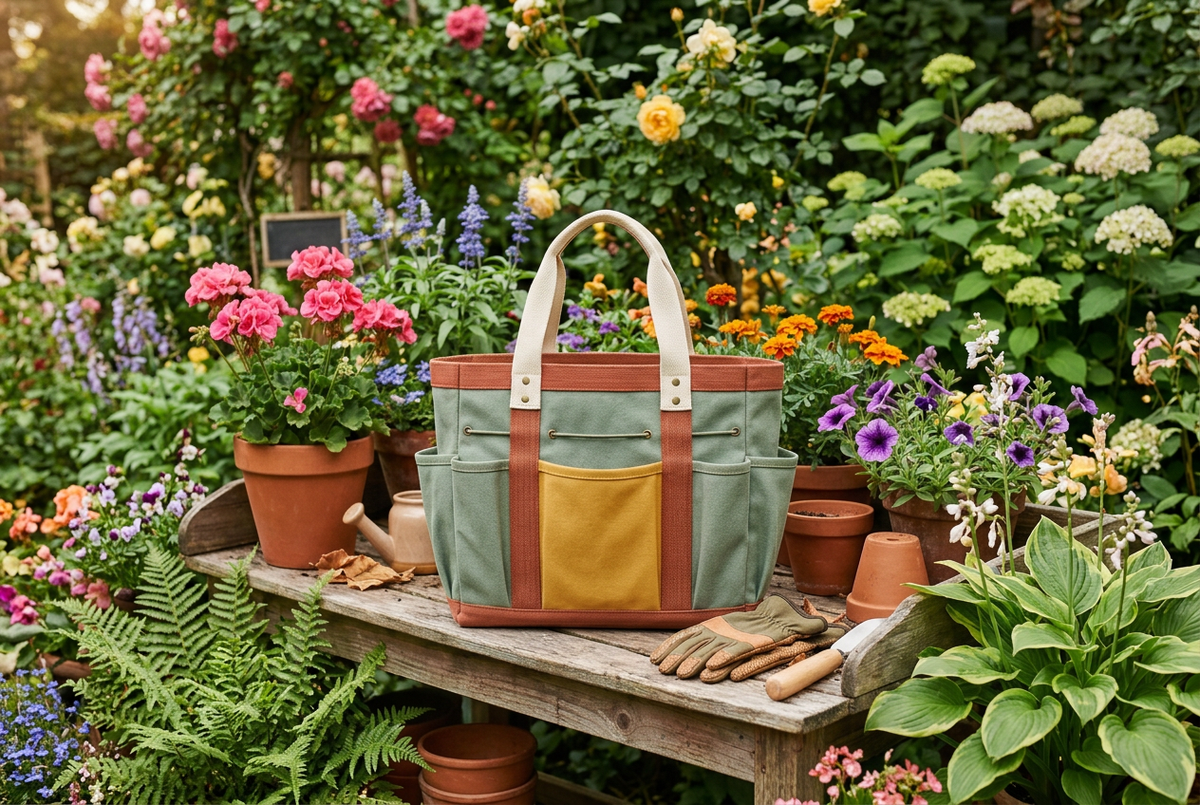 Potting Day Colorblock Garden Tool Organizer Tote