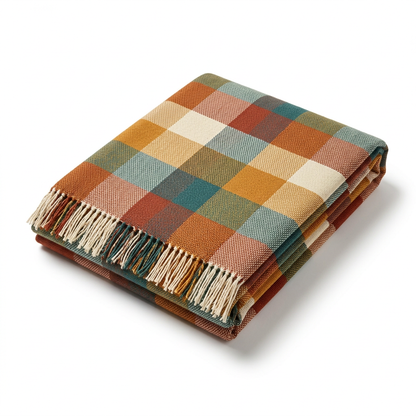 Sunday Check Colorful Garden Picnic Blanket