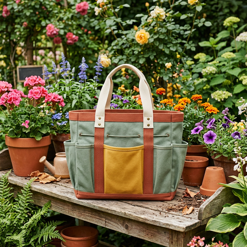 Potting Day Colorblock Garden Tool Organizer Tote