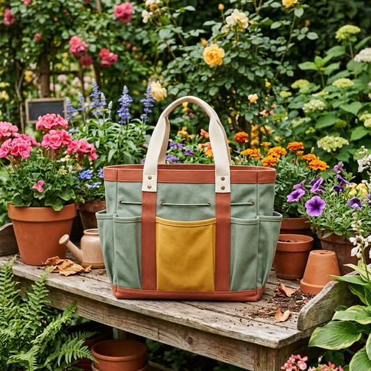 Potting Day Colorblock Garden Tool Organizer Tote