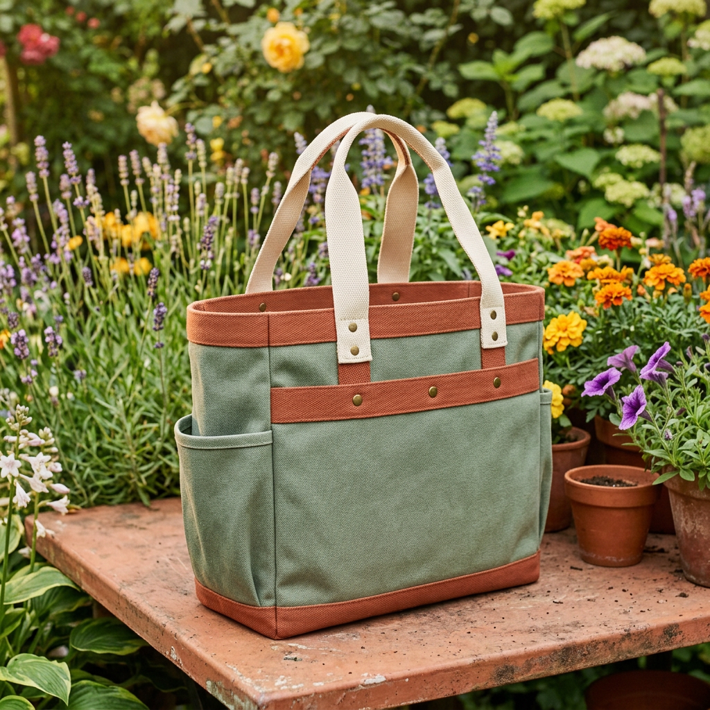 Potting Day Colorblock Garden Tool Organizer Tote