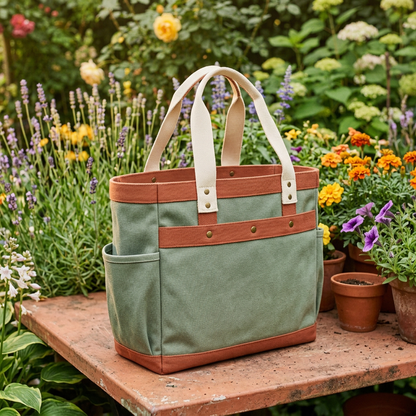 Potting Day Colorblock Garden Tool Organizer Tote